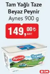 AYNES TAM YAĞLI TAZE BEYAZ PEYNİR 900 G